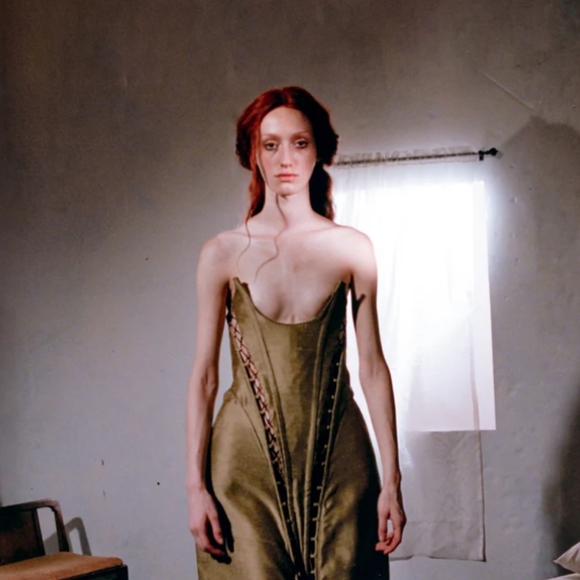 ZOE GUSTAVIA ANNA WHALEN stomacher gown corset dress small - Picture 2 of 15